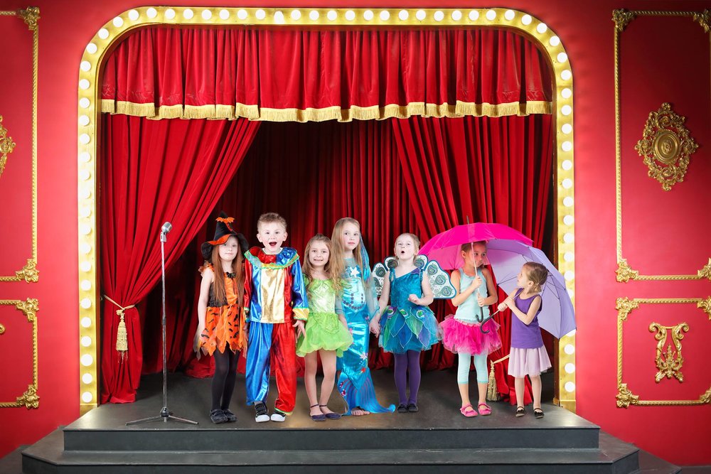Students performing on stage